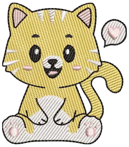Matriz de Bordado Gato Amarelo Sentado